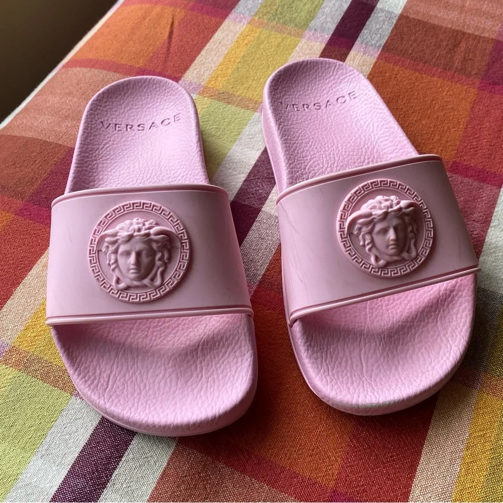 Versace Pink Medusa Head Slides